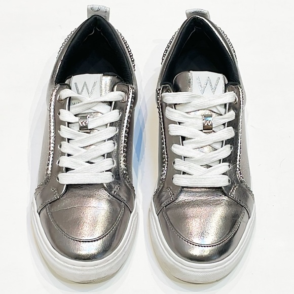 None Shoes - Westies Tori metallic silver stud lace up sneakers size 5